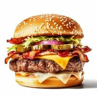 juteux Burger gros juteux Burger avec Bacon et fondu photo