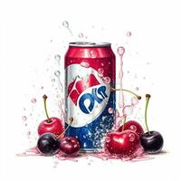 pepsi le jazz noir Cerise vanille avec blanc backgro photo