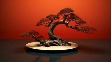 arbre sur solide Couleur Contexte Zen enso Behance photo