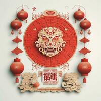 chinois Nouveau année affiche avec transparent Contexte haute photo