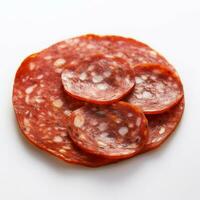 produit coups de photo de pepperoni avec non dos