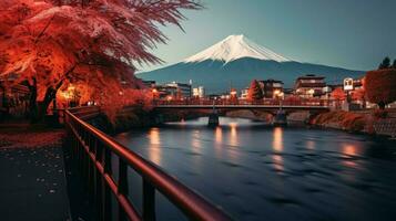 fonds d'écran de monter Fuji dans le style de graveleux photo