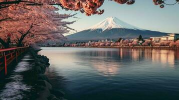 fonds d'écran de monter Fuji dans le style de graveleux photo