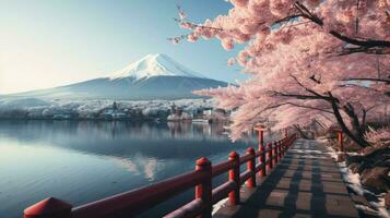 fonds d'écran de monter Fuji dans le style de graveleux photo
