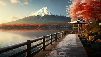 fonds d'écran de monter Fuji dans le style de graveleux photo