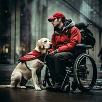 une diligent un service chien assistant Quelqu'un dans avoir besoin photo