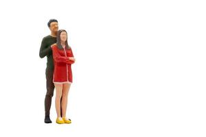 Couple miniature isolé sur fond blanc avec clipping path photo