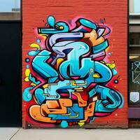 une rue d'inspiration artistique autocollant avec style graffiti laisser photo