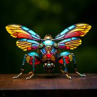 agile insecte avec vibrant ailes photo