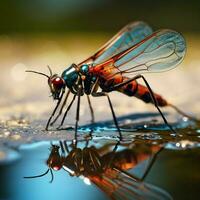 agile insecte avec vibrant ailes photo