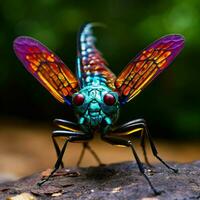 agile insecte avec vibrant ailes photo