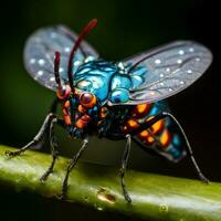 agile insecte avec vibrant ailes photo