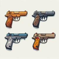 bb pistolets 2d dessin animé illustraton sur blanc Contexte haute qu photo