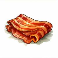 Bacon 2d vecteur illustration dessin animé dans blanc Contexte h photo