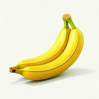 banane 2d dessin animé illustraton sur blanc Contexte haute en tant que photo