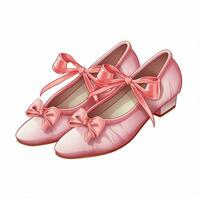 ballet des chaussures 2d dessin animé illustraton sur blanc Contexte salut photo