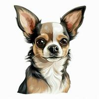 chihuahua 2d dessin animé vecteur illustration sur blanc matiè photo