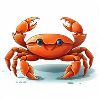 Crabe 2d dessin animé vecteur illustration sur blanc Contexte salut photo