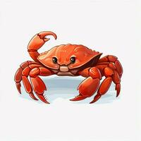 Crabe 2d dessin animé vecteur illustration sur blanc Contexte salut photo