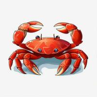 Crabe 2d dessin animé vecteur illustration sur blanc Contexte salut photo