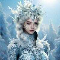 créer une 3d avatar cette incarne le essence de hiver esprit photo