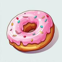 Donut 2d dessin animé vecteur illustration sur blanc Contexte h photo