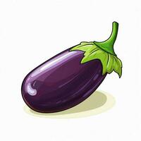 aubergine 2d vecteur illustration dessin animé dans blanc motif photo