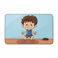 exercice tapis 2d dessin animé vecteur illustration sur blanc backgound photo