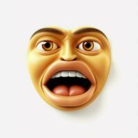 visage exhalant emoji sur blanc Contexte haute qualité 4k HD photo