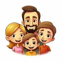 famille emojis 2d dessin animé vecteur illustration sur blanc retour photo