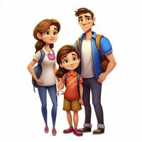 famille homme fille garçon 2d dessin animé illustraton sur blanc photo