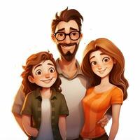 famille homme homme fille 2d dessin animé illustraton sur blanc backgr photo