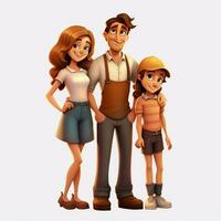 famille homme homme fille 2d dessin animé illustraton sur blanc backgr photo