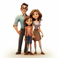 famille homme homme fille 2d dessin animé illustraton sur blanc backgr photo