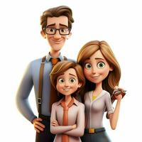 famille homme homme fille 2d dessin animé illustraton sur blanc backgr photo