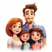 famille homme homme fille fille 2d dessin animé illustraton sur blanc b photo