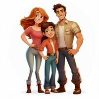 famille homme femme fille garçon 2d dessin animé illustraton sur blanc photo