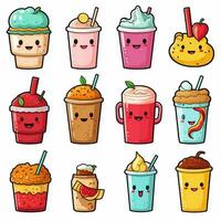 nourriture et les boissons emojis 2d dessin animé vecteur illustration sur w photo