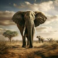 doux géant de le africain savane photo