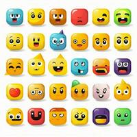 géométrique emojis 2d dessin animé vecteur illustration sur blanc b photo