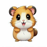 hamster 2d dessin animé vecteur illustration sur blanc Contexte photo