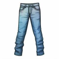 jeans 2d dessin animé illustraton sur blanc Contexte haute qualité photo