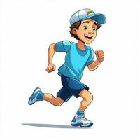 le jogging 2d dessin animé vecteur illustration sur blanc Contexte photo