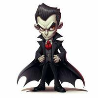 homme vampire 2d dessin animé illustraton sur blanc Contexte haute photo