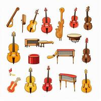 musical instrument emojis 2d dessin animé vecteur illustration o photo