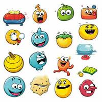 autre objets emojis 2d dessin animé vecteur illustration sur whi photo