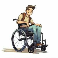 la personne dans Manuel fauteuil roulant 2d dessin animé illustraton sur brin photo