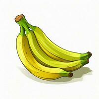 banane plantain 2d dessin animé illustraton sur blanc Contexte haute q photo