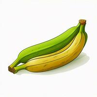 banane plantain 2d dessin animé illustraton sur blanc Contexte haute q photo