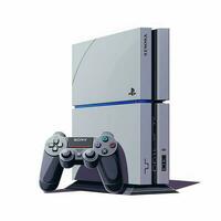 playstation 2d dessin animé illustraton sur blanc Contexte haut photo